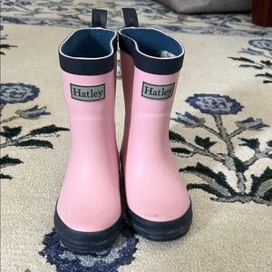 Hatley Pink and Black Kids Rain Boots